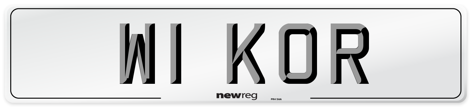 W1 KOR Number Plate from New Reg